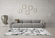 Machine Washable Abstract Gray Modern Rug in a Living Room,, wshabs1131gry