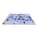 Sideview of Machine Washable Abstract Blue Modern Rug, wshabs1131blu