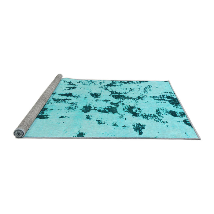Sideview of Machine Washable Abstract Light Blue Modern Rug, wshabs1131lblu