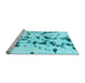 Sideview of Machine Washable Abstract Light Blue Modern Rug, wshabs1131lblu