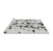 Sideview of Machine Washable Abstract Gray Modern Rug, wshabs1131gry