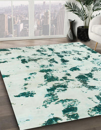 Abstract Light Gray Modern Rug, abs1131