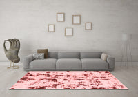 Machine Washable Abstract Red Modern Rug, wshabs1131red