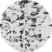 Round Machine Washable Abstract Gray Modern Rug, wshabs1131gry