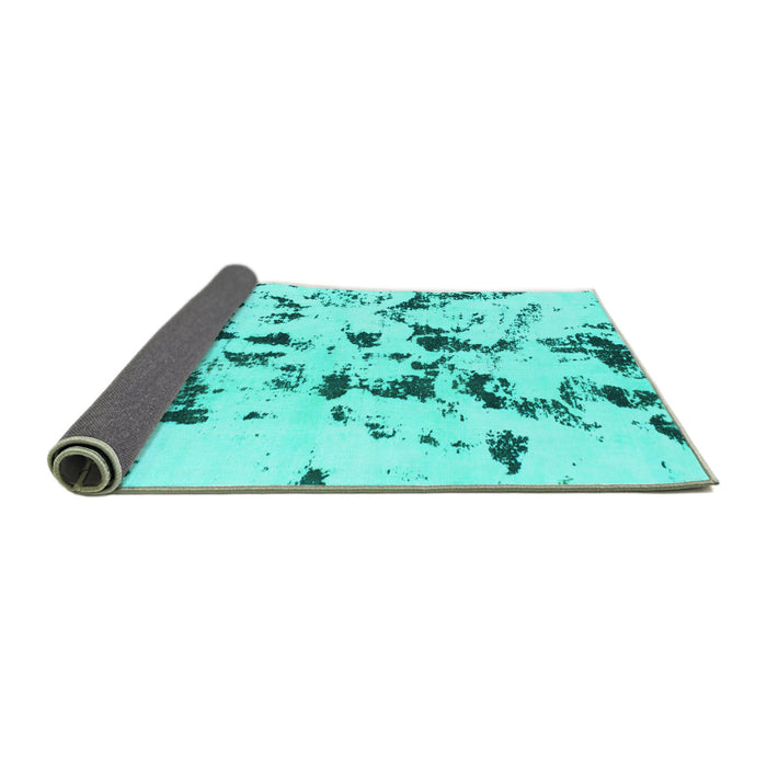 Sideview of Abstract Turquoise Modern Rug, abs1131turq