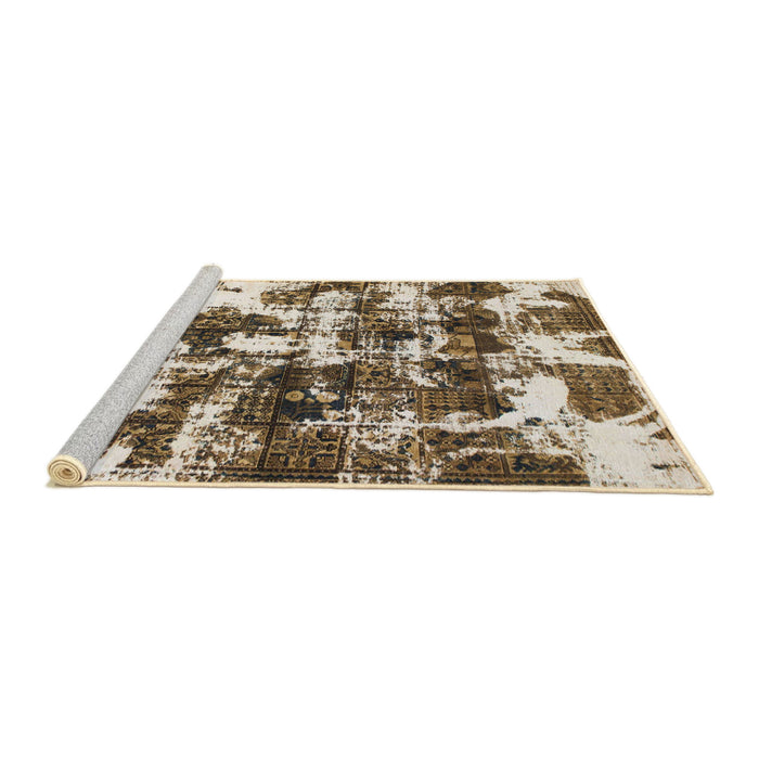 Sideview of Machine Washable Abstract Red Brown Rug, wshabs1132
