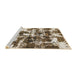 Sideview of Machine Washable Abstract Red Brown Rug, wshabs1132