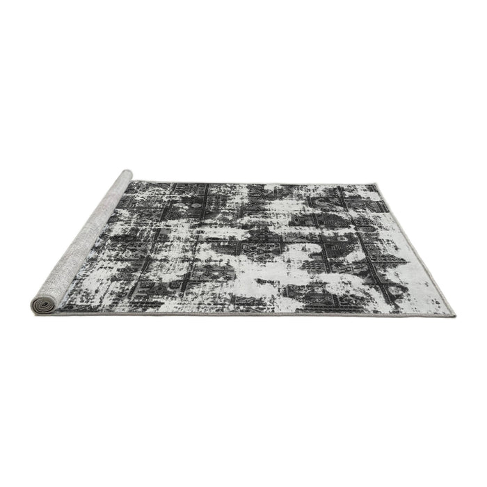 Sideview of Machine Washable Abstract Gray Modern Rug, wshabs1132gry