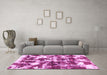 Machine Washable Abstract Pink Modern Rug in a Living Room, wshabs1132pnk