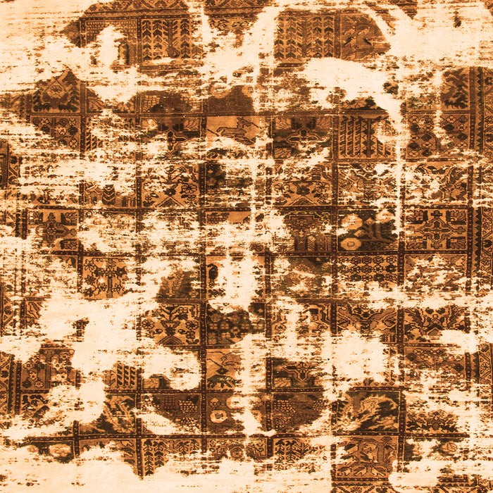 Square Abstract Orange Modern Rug, abs1132org