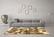 Machine Washable Abstract Brown Modern Rug in a Living Room,, wshabs1132brn