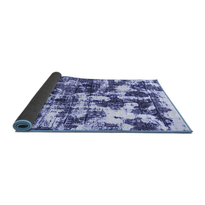 Sideview of Abstract Blue Modern Rug, abs1132blu