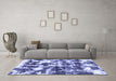 Machine Washable Abstract Blue Modern Rug in a Living Room, wshabs1132blu