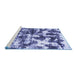 Sideview of Machine Washable Abstract Blue Modern Rug, wshabs1132blu