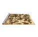 Sideview of Machine Washable Abstract Brown Modern Rug, wshabs1132brn