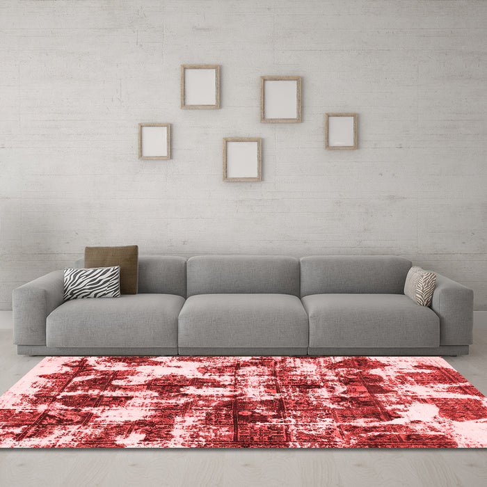 Modern Red Washable Rugs