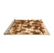 Sideview of Machine Washable Abstract Orange Modern Area Rugs, wshabs1132org