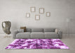 Machine Washable Abstract Purple Modern Area Rugs in a Living Room, wshabs1132pur