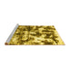 Sideview of Machine Washable Abstract Yellow Modern Rug, wshabs1132yw