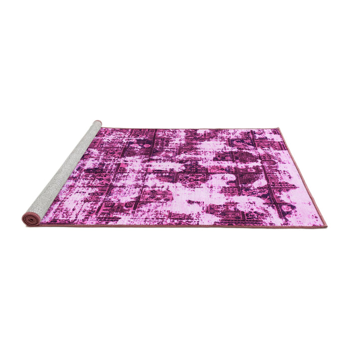 Sideview of Machine Washable Abstract Pink Modern Rug, wshabs1132pnk