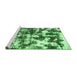 Sideview of Machine Washable Abstract Emerald Green Modern Area Rugs, wshabs1132emgrn