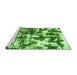 Sideview of Machine Washable Abstract Green Modern Area Rugs, wshabs1132grn