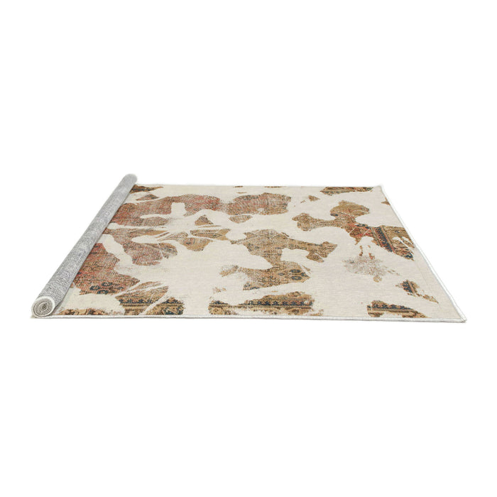Sideview of Machine Washable Abstract Champagne Beige Rug, wshabs1133