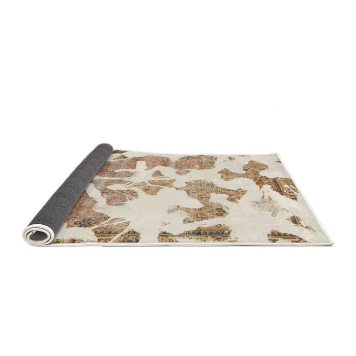 Sideview of Abstract Champagne Beige Modern Rug, abs1133