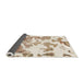 Sideview of Abstract Champagne Beige Modern Rug, abs1133