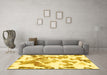 Machine Washable Abstract Yellow Modern Rug in a Living Room, wshabs1133yw