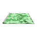 Sideview of Machine Washable Abstract Emerald Green Modern Area Rugs, wshabs1133emgrn