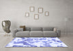 Machine Washable Abstract Blue Modern Rug in a Living Room, wshabs1133blu