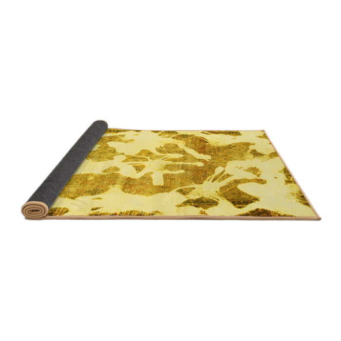 Sideview of Abstract Yellow Modern Rug, abs1133yw
