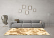 Machine Washable Abstract Brown Modern Rug in a Living Room,, wshabs1133brn