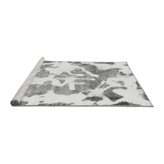 Sideview of Machine Washable Abstract Gray Modern Rug, wshabs1133gry