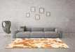 Machine Washable Abstract Orange Modern Area Rugs in a Living Room, wshabs1133org