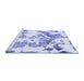 Sideview of Machine Washable Abstract Blue Modern Rug, wshabs1133blu