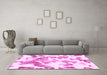 Machine Washable Abstract Pink Modern Rug in a Living Room, wshabs1133pnk