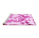 Sideview of Machine Washable Abstract Pink Modern Rug, wshabs1133pnk