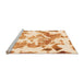 Sideview of Machine Washable Abstract Orange Modern Area Rugs, wshabs1133org