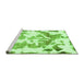 Sideview of Machine Washable Abstract Green Modern Area Rugs, wshabs1133grn