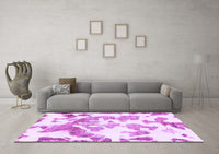 Machine Washable Abstract Purple Modern Rug, wshabs1133pur