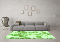 Machine Washable Abstract Green Modern Rug, wshabs1133grn