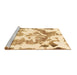 Sideview of Machine Washable Abstract Brown Modern Rug, wshabs1133brn