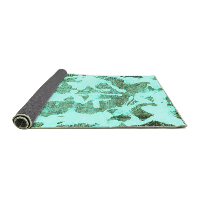 Sideview of Abstract Turquoise Modern Rug, abs1133turq