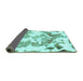 Sideview of Abstract Turquoise Modern Rug, abs1133turq