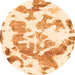 Round Abstract Orange Modern Rug, abs1133org