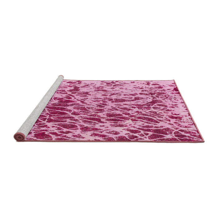 Sideview of Machine Washable Abstract Violet Purple Rug, wshabs1134