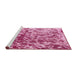 Sideview of Machine Washable Abstract Violet Purple Rug, wshabs1134