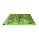 Sideview of Machine Washable Abstract Green Modern Area Rugs, wshabs1134grn